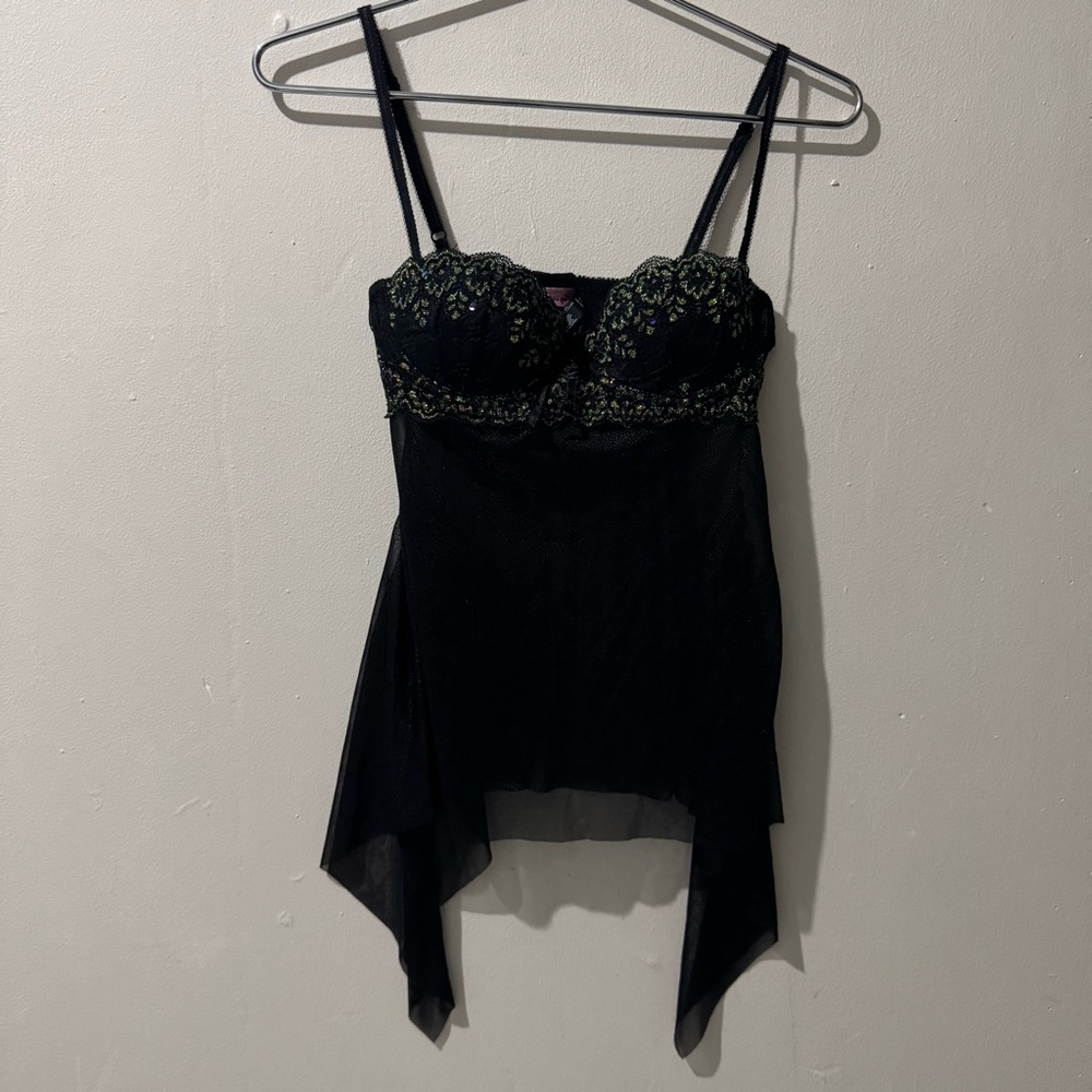 Victoria secret’s sexy little things black sheer Camisole size 34B